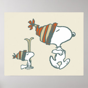 Poster Amendoins Triagem de Esqui de Snoopy & Woodstock