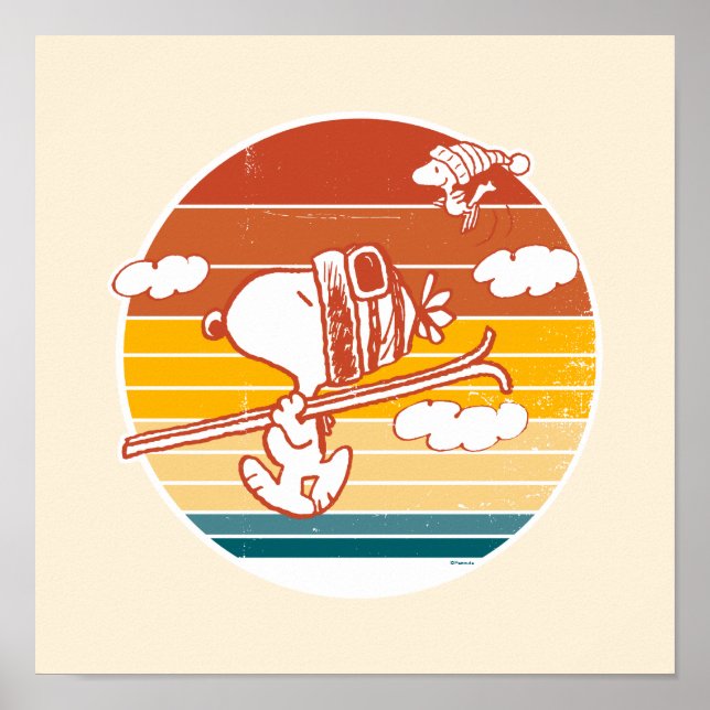 Poster Amendoins | Triagem de Esqui de Snoopy & Woodstock (Frente)