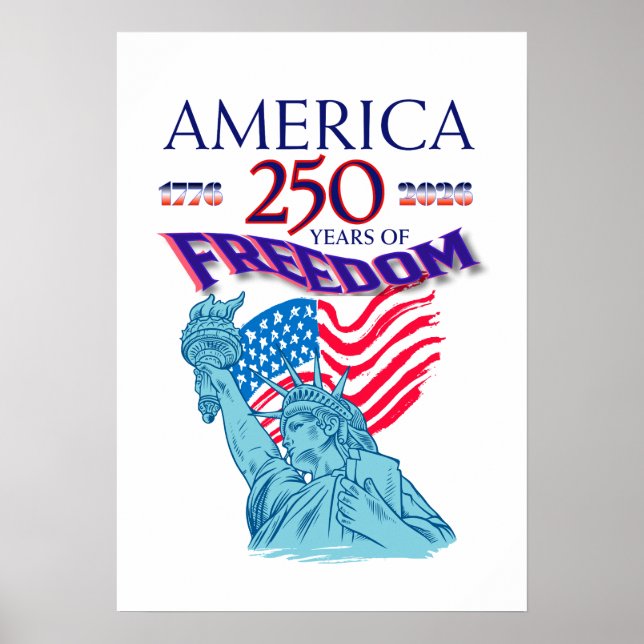 POSTER AMÉRICA 250 ANOS DE LIBERDADE (Frente)