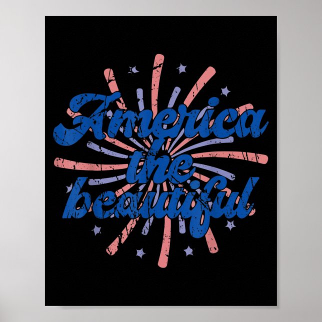 Poster América a Bela Dia da Independência Americano (Frente)