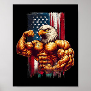 Poster América Americana Flag Bodybuilding Bodybuilding B