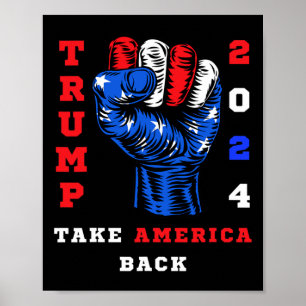 Poster América Apoia Trump 2024 Maga Republicanos Patriót