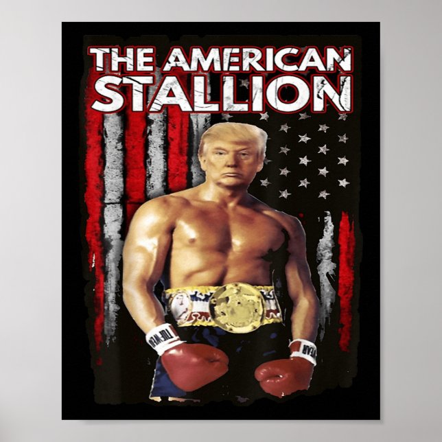 Poster America Boxer Trump Rocky Trump Meme Trump 2024 , (Frente)
