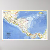 Poster México/América Central: MAPA Detalhado de 1980 ..