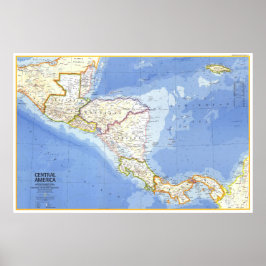 Poster "América Central: MAPA Detalhado de 1973 ...