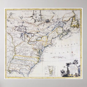 Póster AMÉRICA COLONIAL: MAPA, c1770