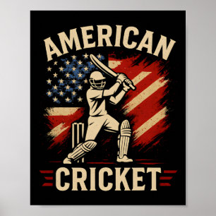 Poster América Críquete Americano Jogador Homens EUA