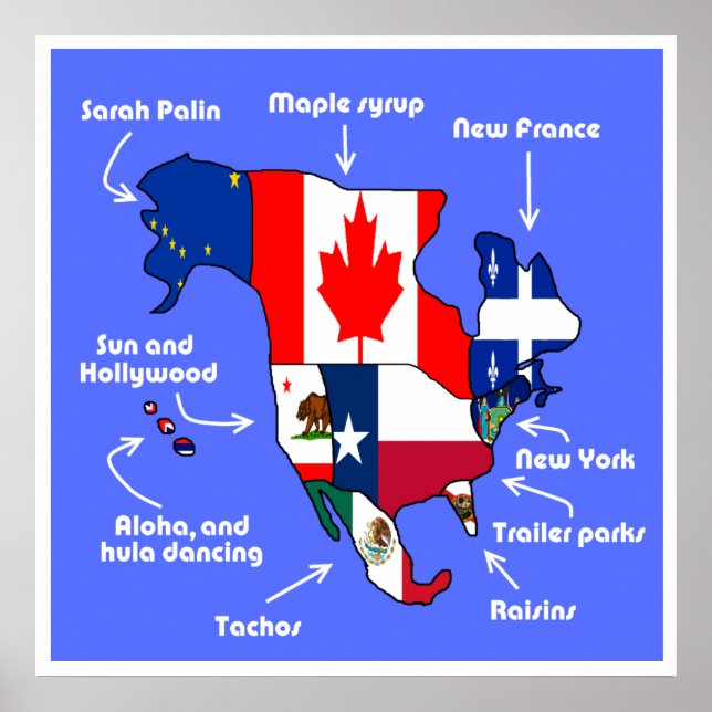 Póster América de acordo com europeus (Frente)