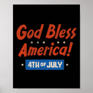 Poster América deus abençoe Feliz 4 De Julho Patriótico D