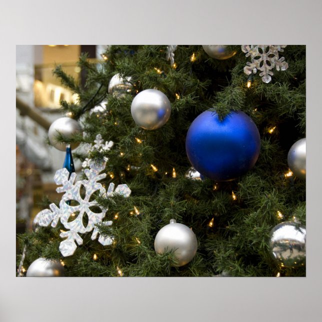 Póster América do Norte. Condecorações de Natal na árvore (Frente)