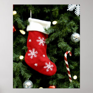Póster America do Norte. Decorações do Natal na árvore