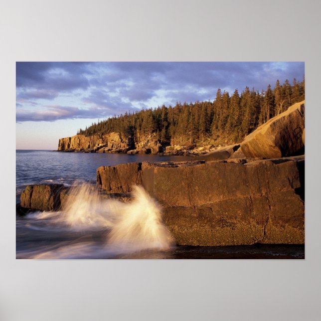 Póster América do Norte, EUA, ME, A costa rochosa do Main (Frente)