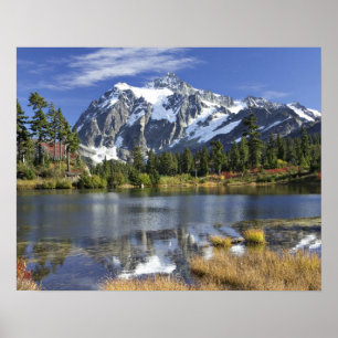 Póster América do Norte, Washington, Cascades. Monte Shu