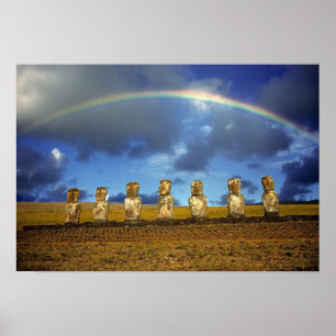Póster América do Sul, Chile, Ilha de Páscoa. O completo
