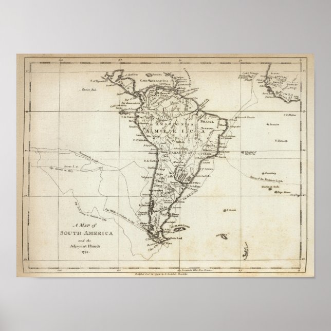 Póster América do Sul e Ilhas Adjacentes (Frente)