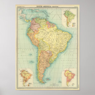 Póster Ámérica do Sul política