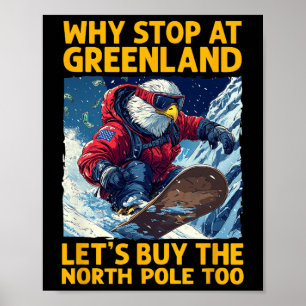 Poster América Eagle Snowboard Na Gronelândia E No Norte