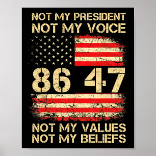 Poster América Flag resiste não meu presidente anti-trump