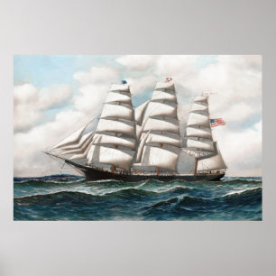 Poster América Jovem No Navio Clipper Marítimo
