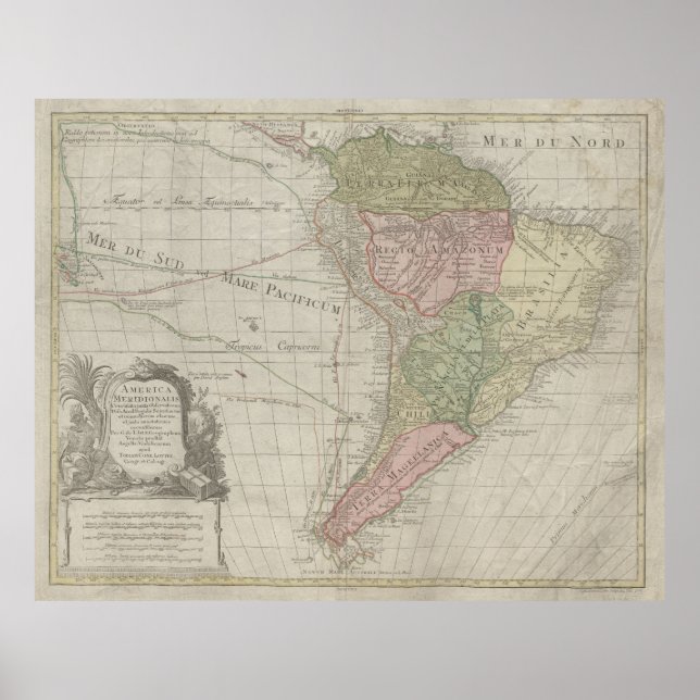 Poster America Meridionalis, South America Print, 1772 (Frente)