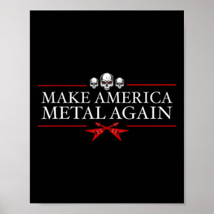 Poster América Metal Novamente Trump Rock Heavy Music Thr