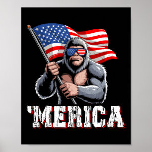 Poster América Pé Grande Bandeira Americana Patriótico Sa