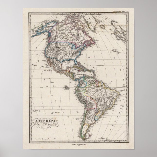 Póster América por Stieler (Frente)