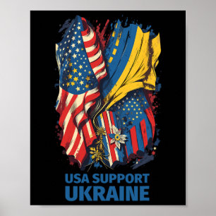 Poster América Ukrayina EUA Apoio à Ucrânia e Mix de Kiev