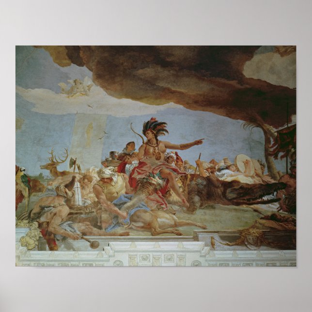 Póster América, um dos quatro continentes (Frente)