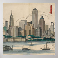 América Vintage Boston Ma Silhueta Da Cidade Estil