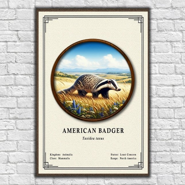 Poster American Badger Zoology Series (Criador carregado)