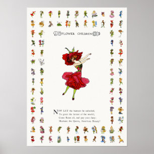 Poster American Beauty Rose, Whimsical Flowers Book Art