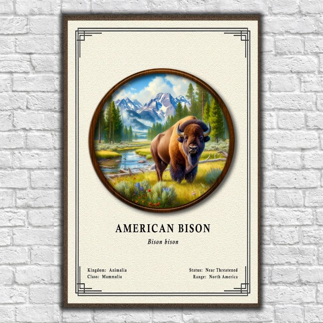Poster American Bison Zoology Series (Criador carregado)
