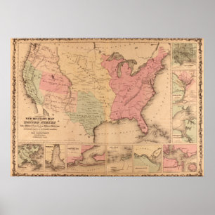 Póster American Civil War Military Map 1862