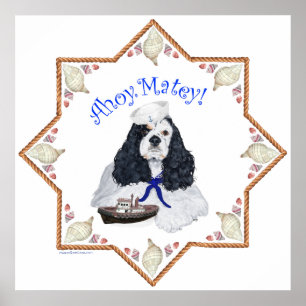 Póster American Cocker Spaniel Marinheiro