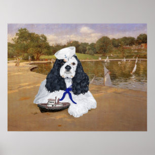Póster American Cocker Spaniel Marinheiro