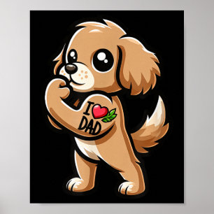 Poster American Er Spaniel I Amo Pai Engraçado Tatuagem D