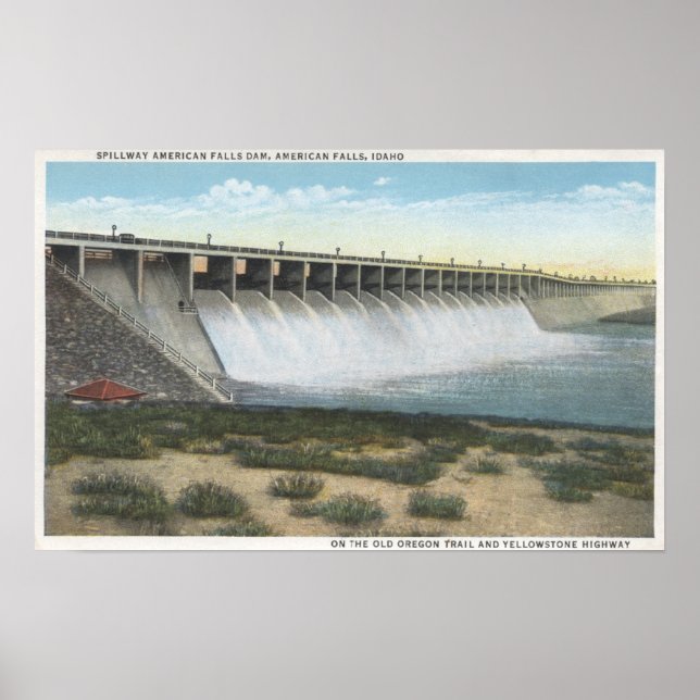 Poster American Falls Dam Spillway, Oregon (Frente)