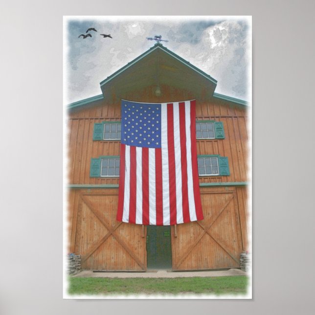 Poster American Flag Barn (Frente)