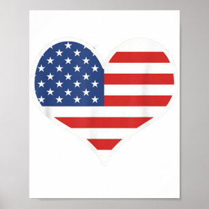 Poster American Flag Hear