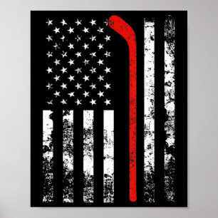 Poster American Flag Hockey USA Patriotic 