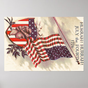 Póster American Flag Liberty Shield