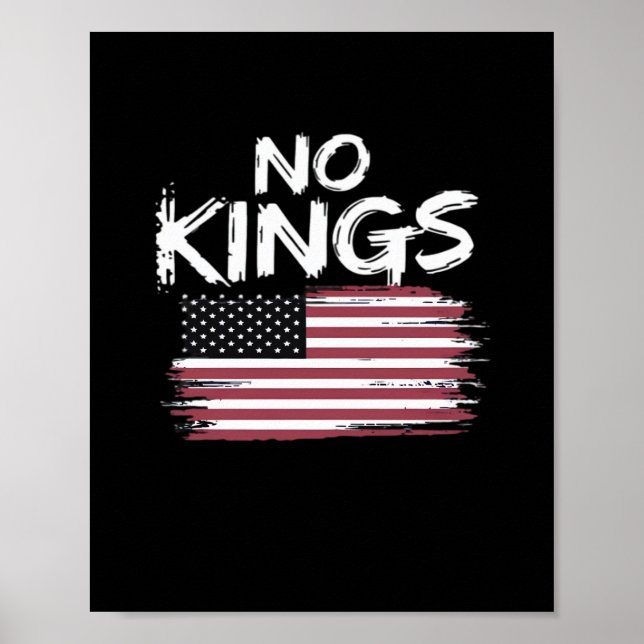 Poster American Flag Upside Down Distress No Kings Long F (Frente)