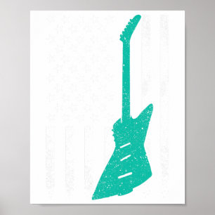 Poster American Flag Vintage Electric Rock Guitar 4º