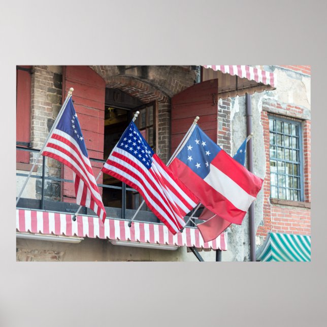 Póster American Flags Line The Street (Frente)