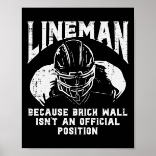 Poster American Football Lineman Brick Wall Encantado Cit