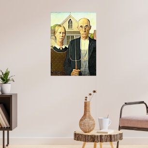 Poster American Gothic, pintura de arte,