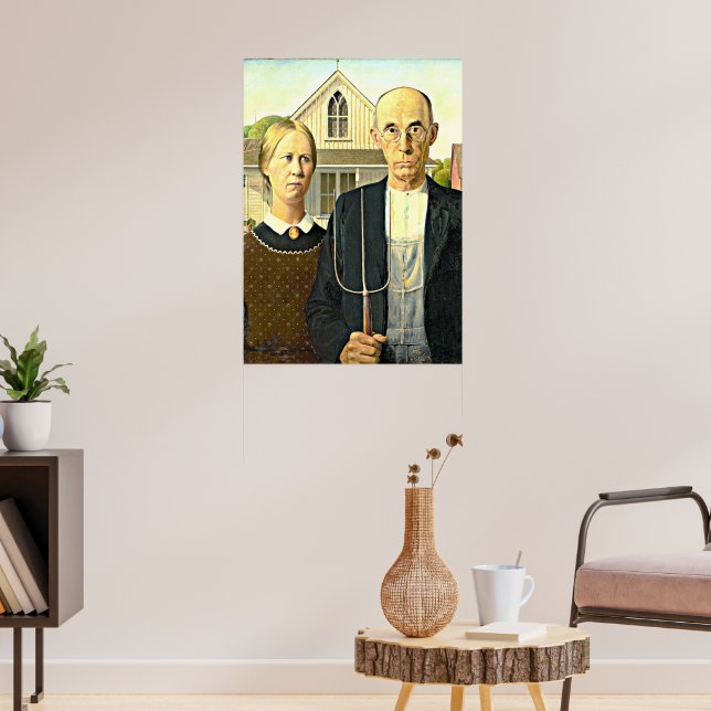 Poster American Gothic, pintura de arte, (Sala de Estar 3)