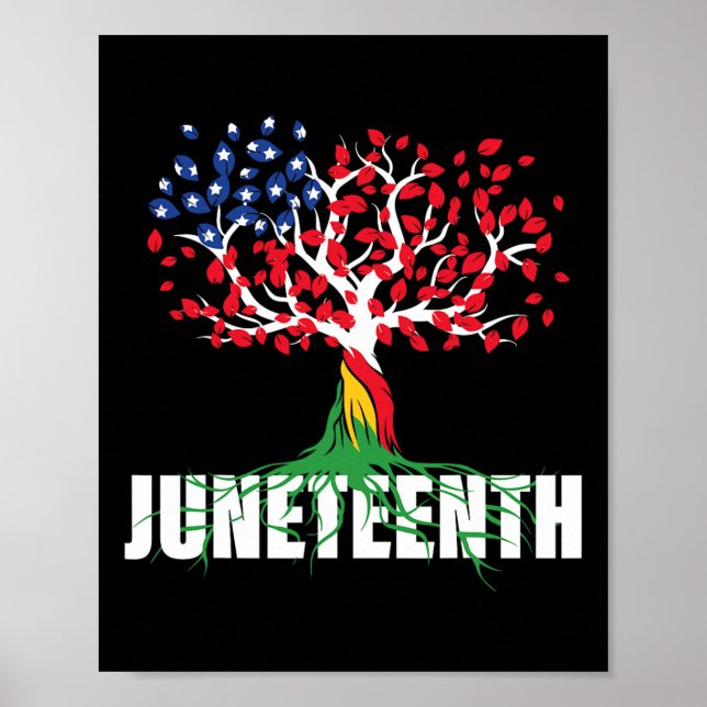 Poster American Grown African Root Tree Junteécimo Negro (Frente)