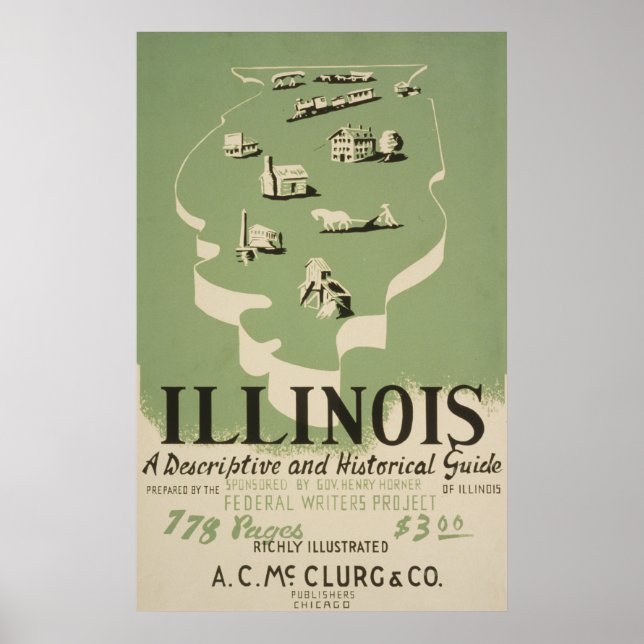 Poster American Guide Series Volume Em Illinois. (Frente)